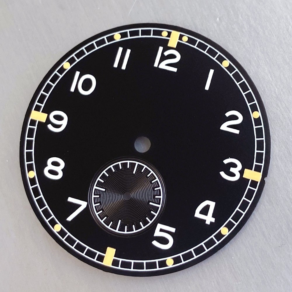 33.5mm Black/Blue Matte Watch Dial Luminous fit Sea-gull ST1701 Watch Accessory