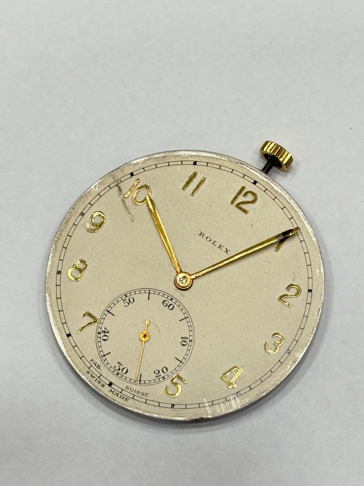 Rolex Pocket Watch Movement Manual Swiss Made Spiral Breguet Running