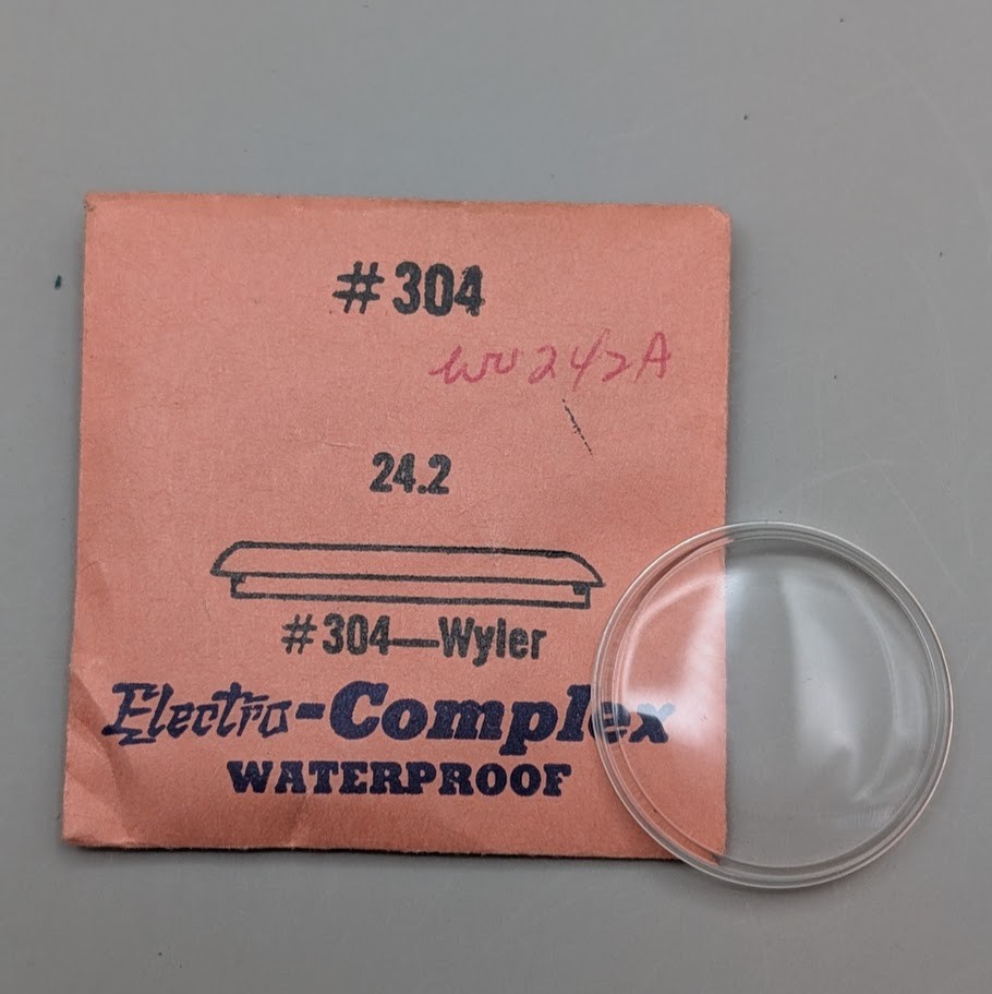 NOS Electro-Complex 304 Wyler Waterproof Watch Crystal 24.2mm