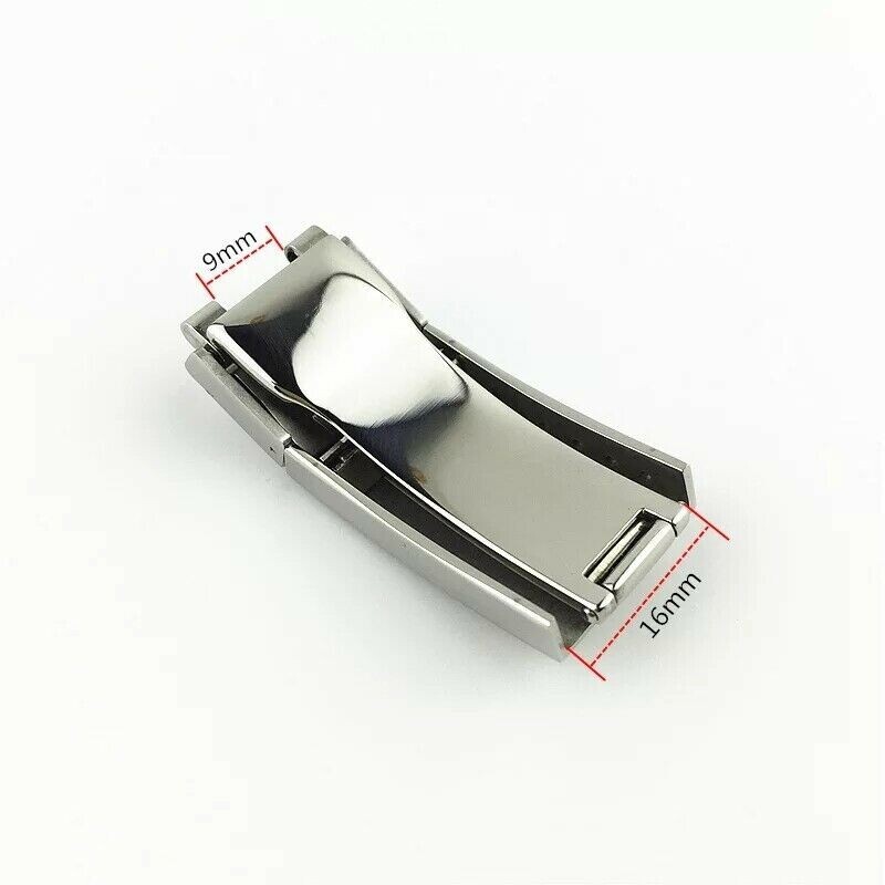 New Short Version 16mm x 9mm Stainless Steel Replacement Folding Clasp For Rolex