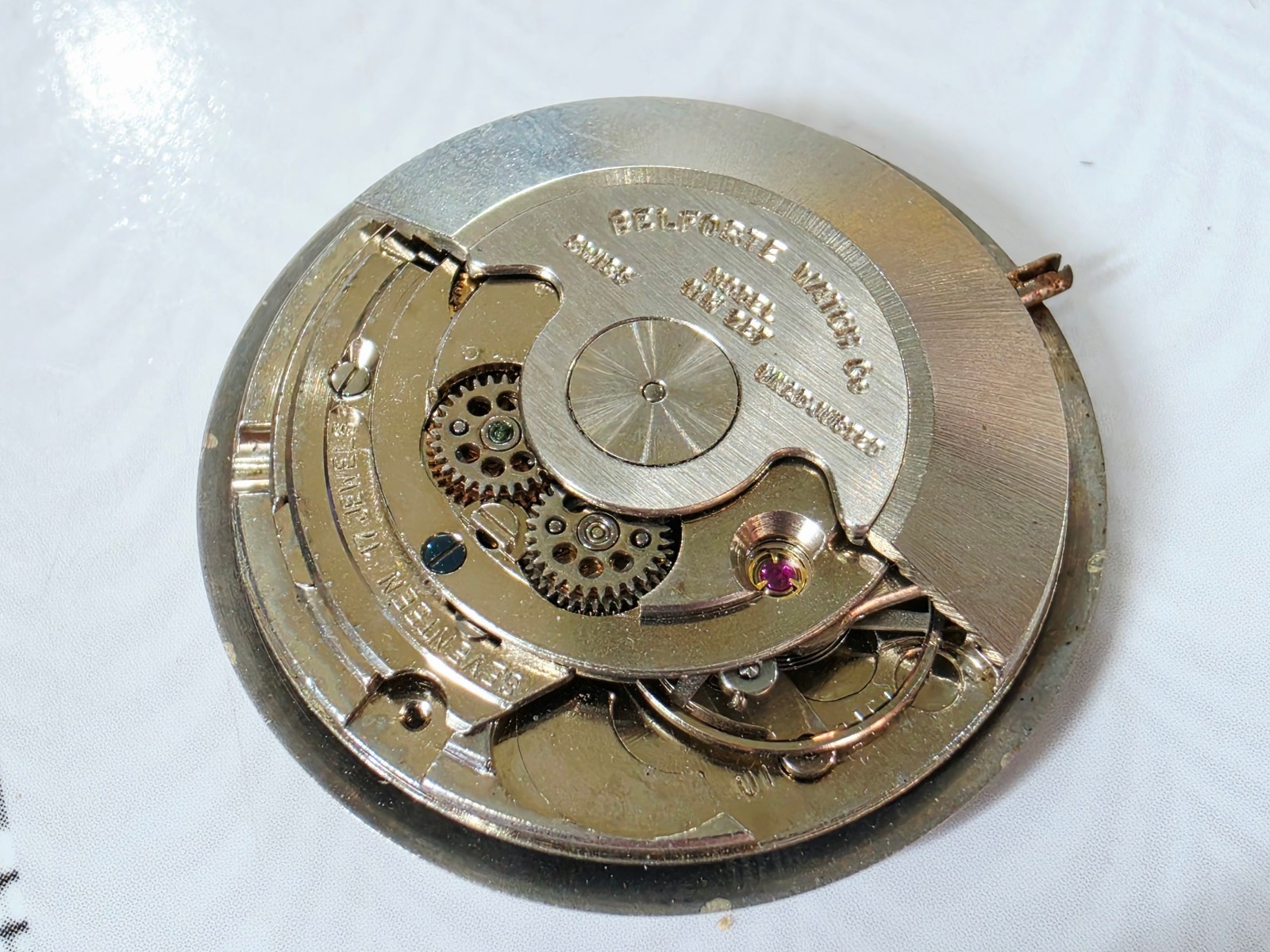 Vintage Automatic Men’s Wristwatch Movement Belforte ETA 2451 for fix or parts .