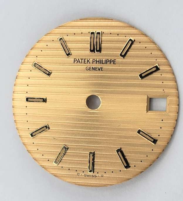 Patek Philippe Gold Textured Stick Index Dial w/ Date Window – Genuine