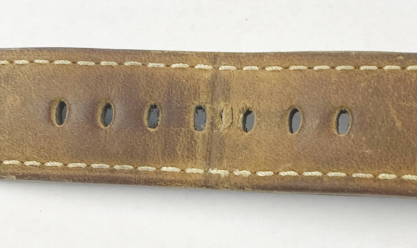 Authentic Officine Panerai 24mm x 22mm Brown Leather Watch Band w/ Black Buckle