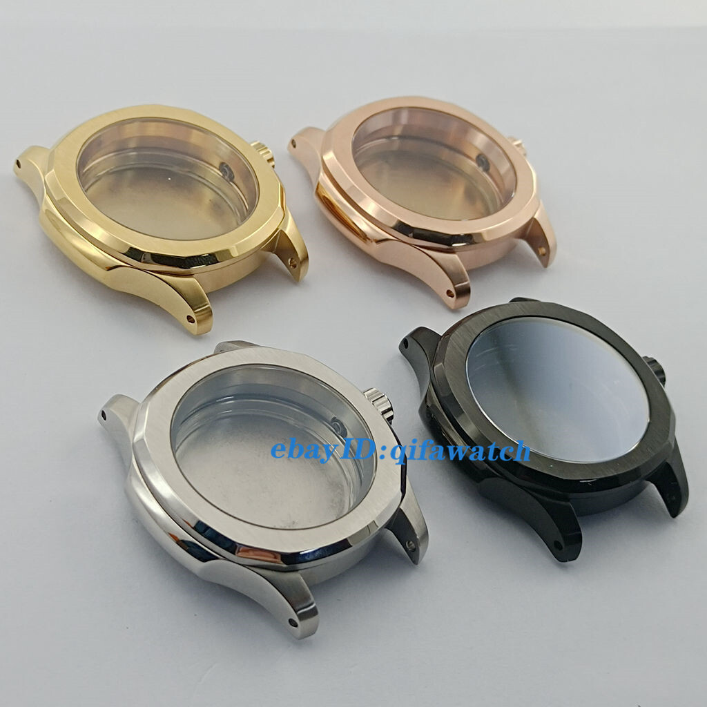 40mm silver black gold rose gold watch case sapphire glass 200m fit NH35 NH36