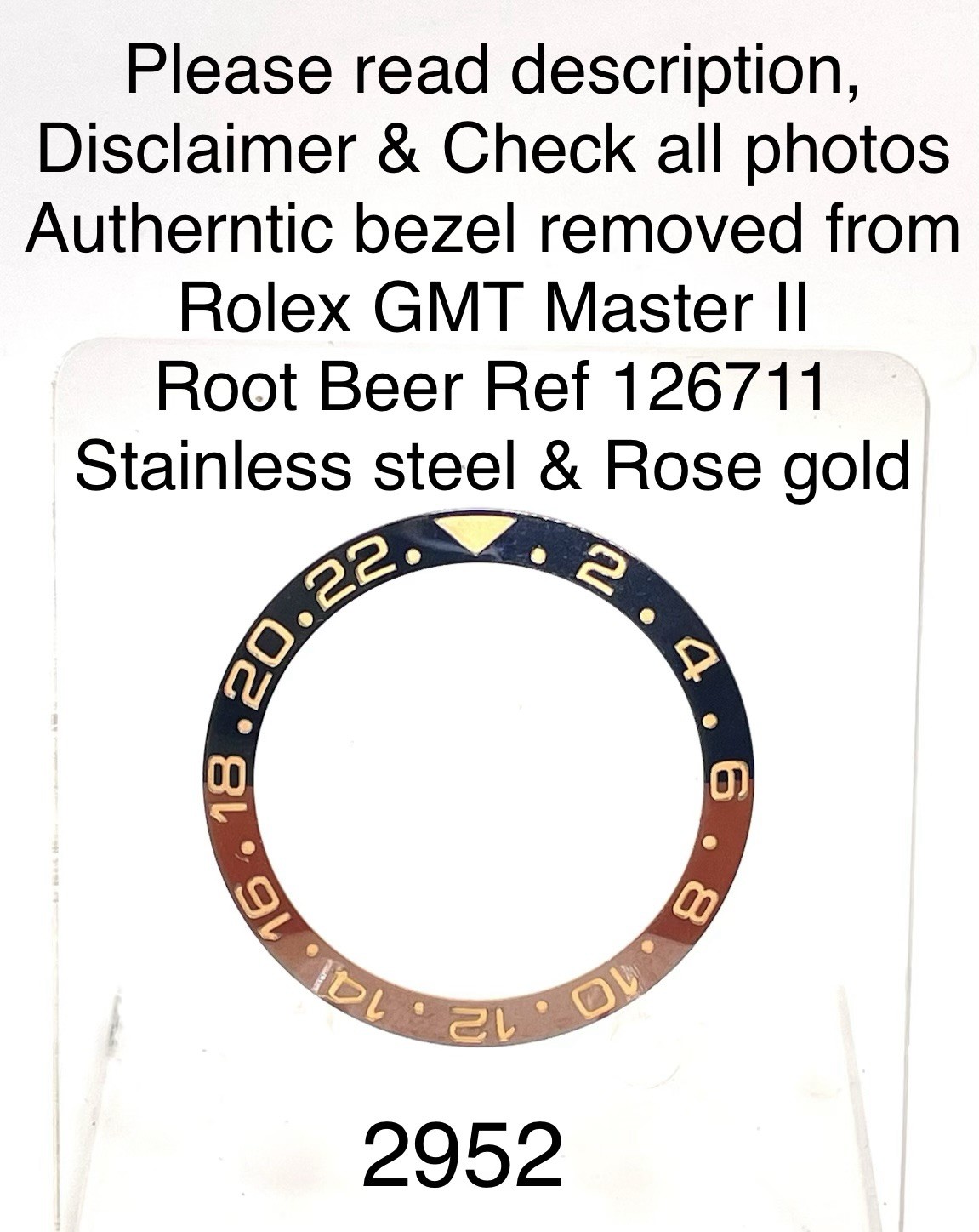 Authentic Used Ceramic Bezel For Rolex GMT Master II Rootbeer 126711 126715.