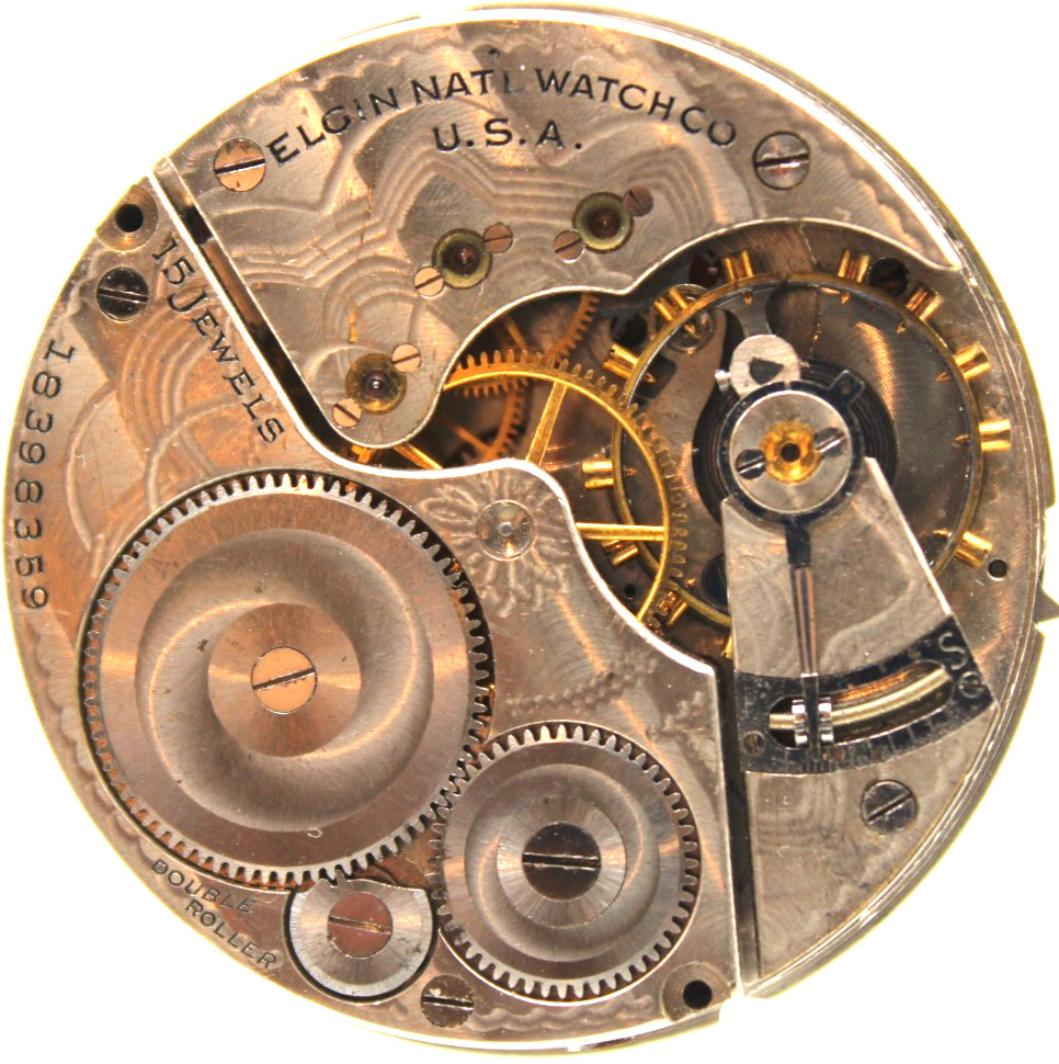 1915 ELGIN POCKET WATCH MOVEMENT 18398359 GRADE: 313 16s 15j (F4K)