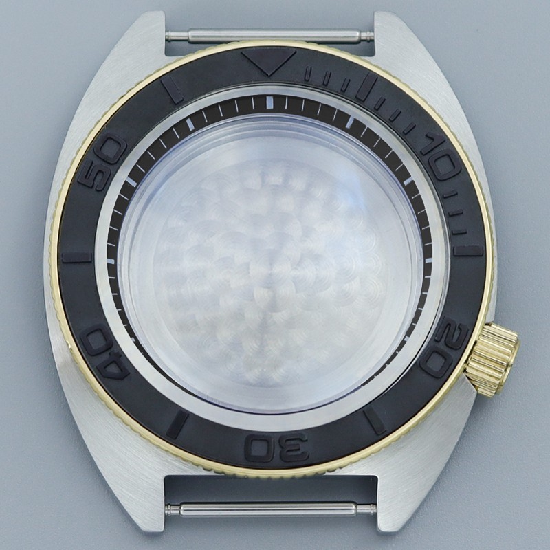 41mm Two-Tone Gold Watch Case Modify 62MAS Mod Sapphire For Seiko NH34 35 36 38