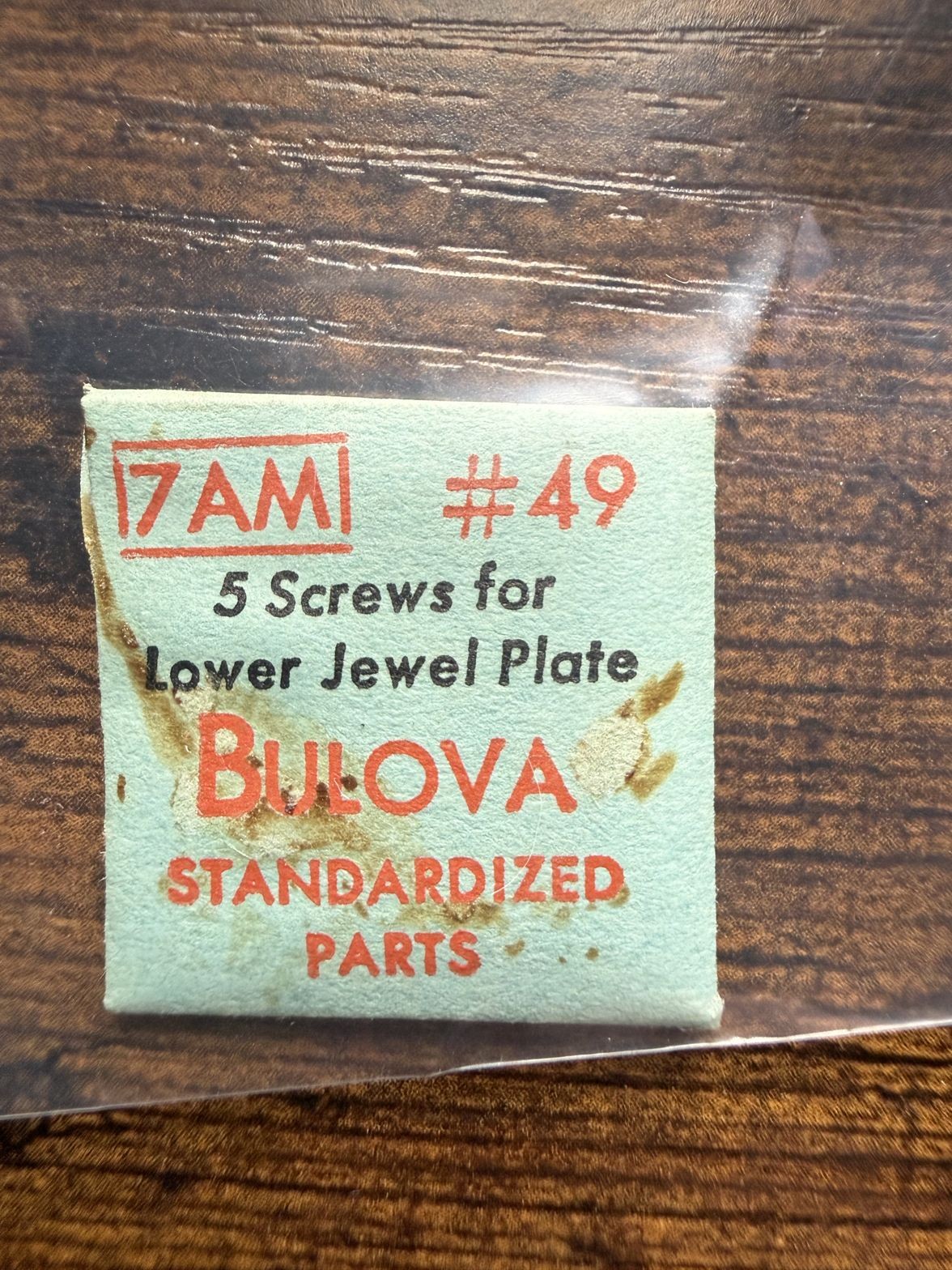Bulova 7AM #49 Screws for Lower Jewel Plate NOS Genuine Vintage Watch Part