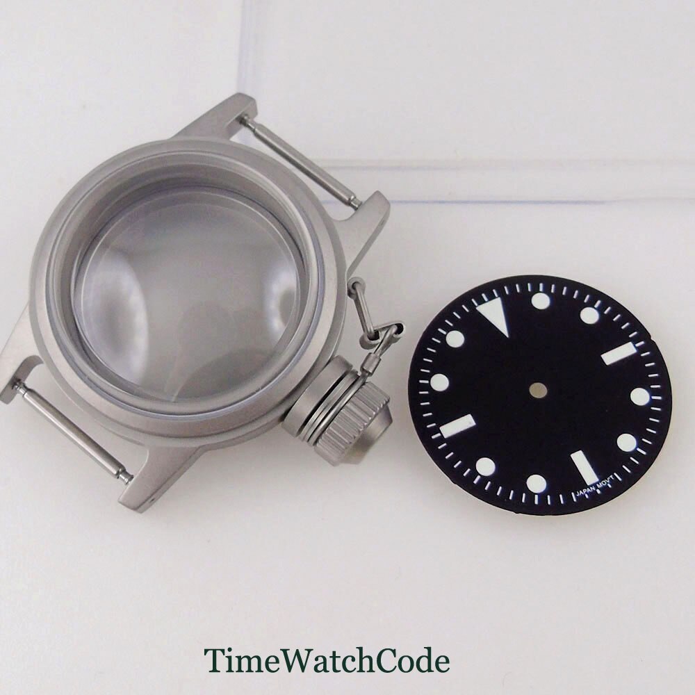 36mm Sandblasted Watch Case Domed Sapphire Crystal for NH35 ETA2824 PT5000 20ATM
