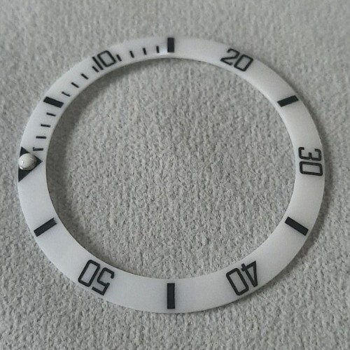 White And Black Ceramic Bezel insert 38mm For Divers Watch Rolex Seiko SKX SRPD