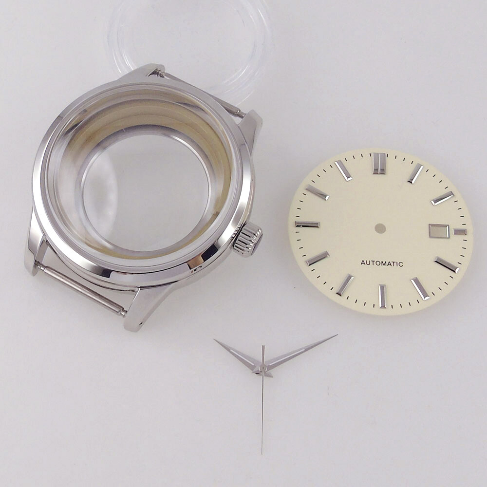40mm 20ATM Double Bow Sapphire Glass Men Watch Case Fit NH35A NH36A Screw Crown