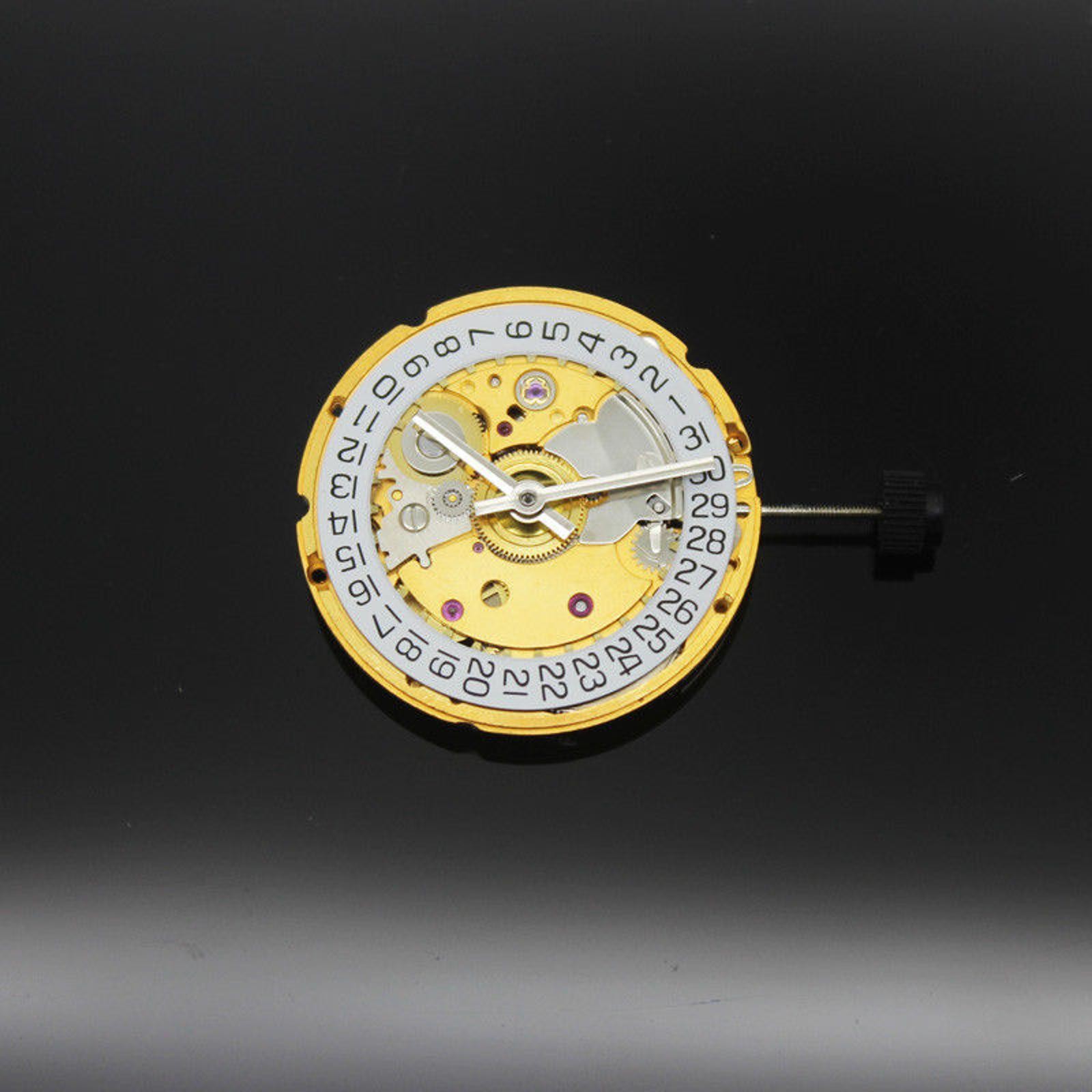 Retro Clone For ETA 2824 2824-2 Automatic Watch Movement White/Gold 25 Jewels
