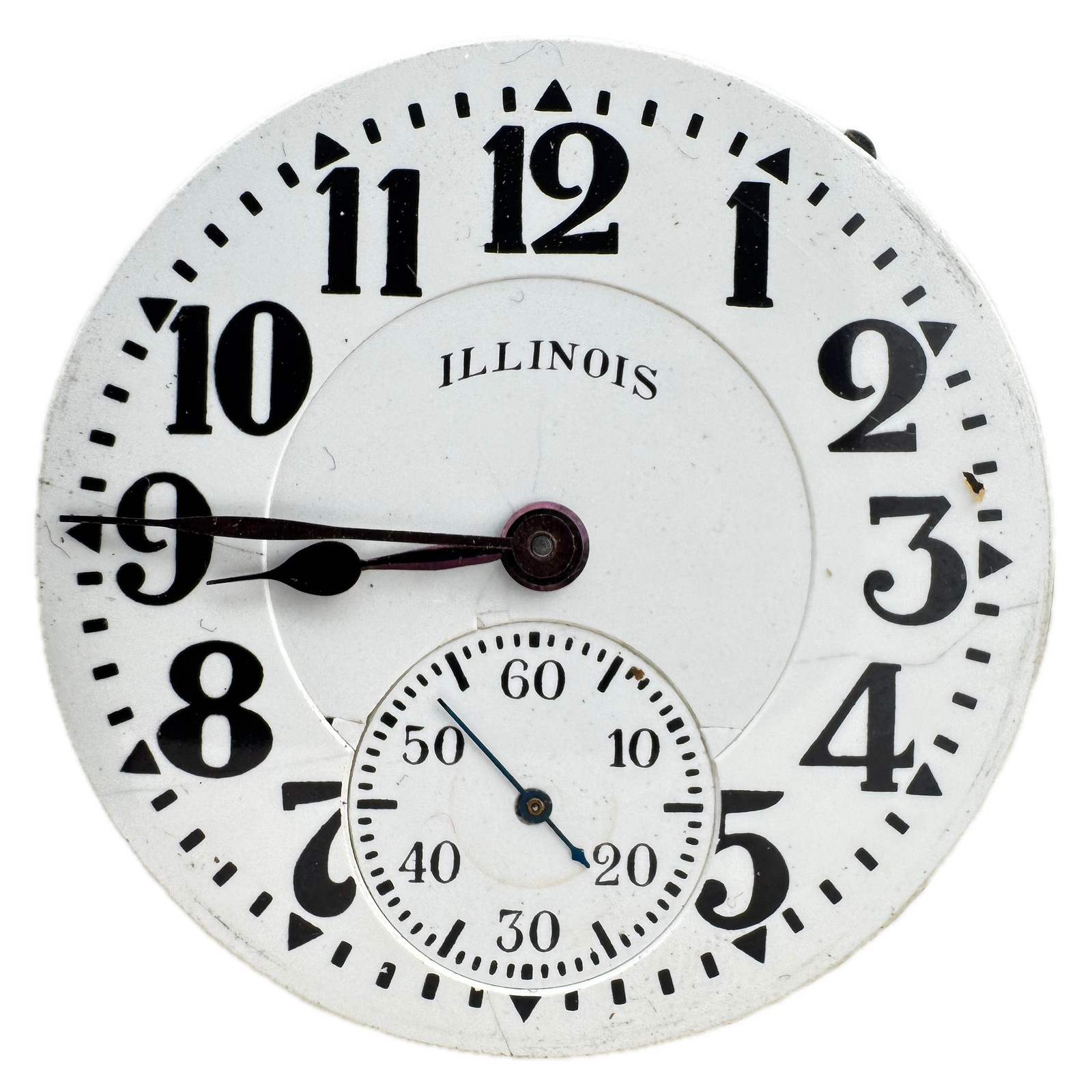 Antique 16s 1917 Illinois Heavy Arabic Railroad Pocket Watch Movement A. Lincoln