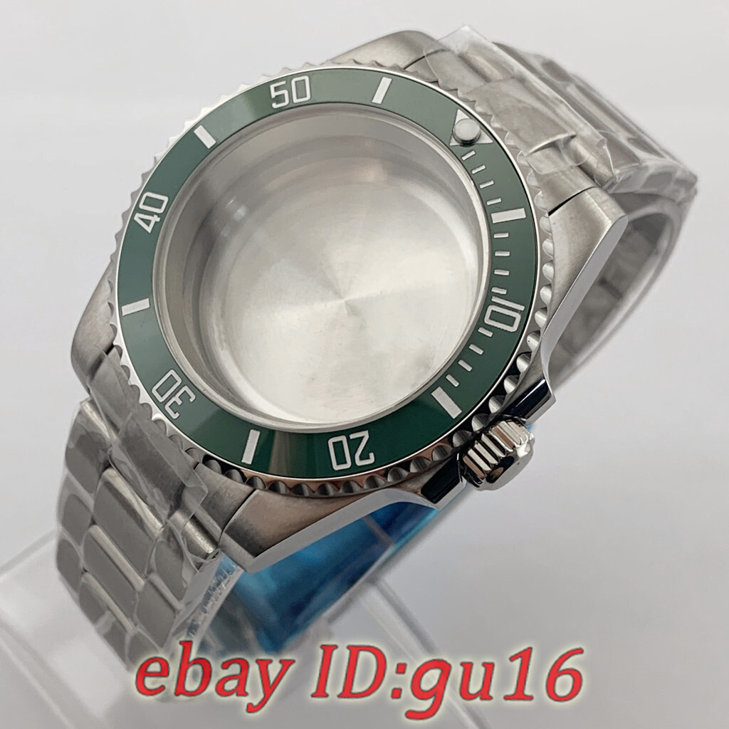 40mm Green Ceramic bezel Watch Case Fit NH34 NH35 ETA 2824/2836 Miyota 8215 821A