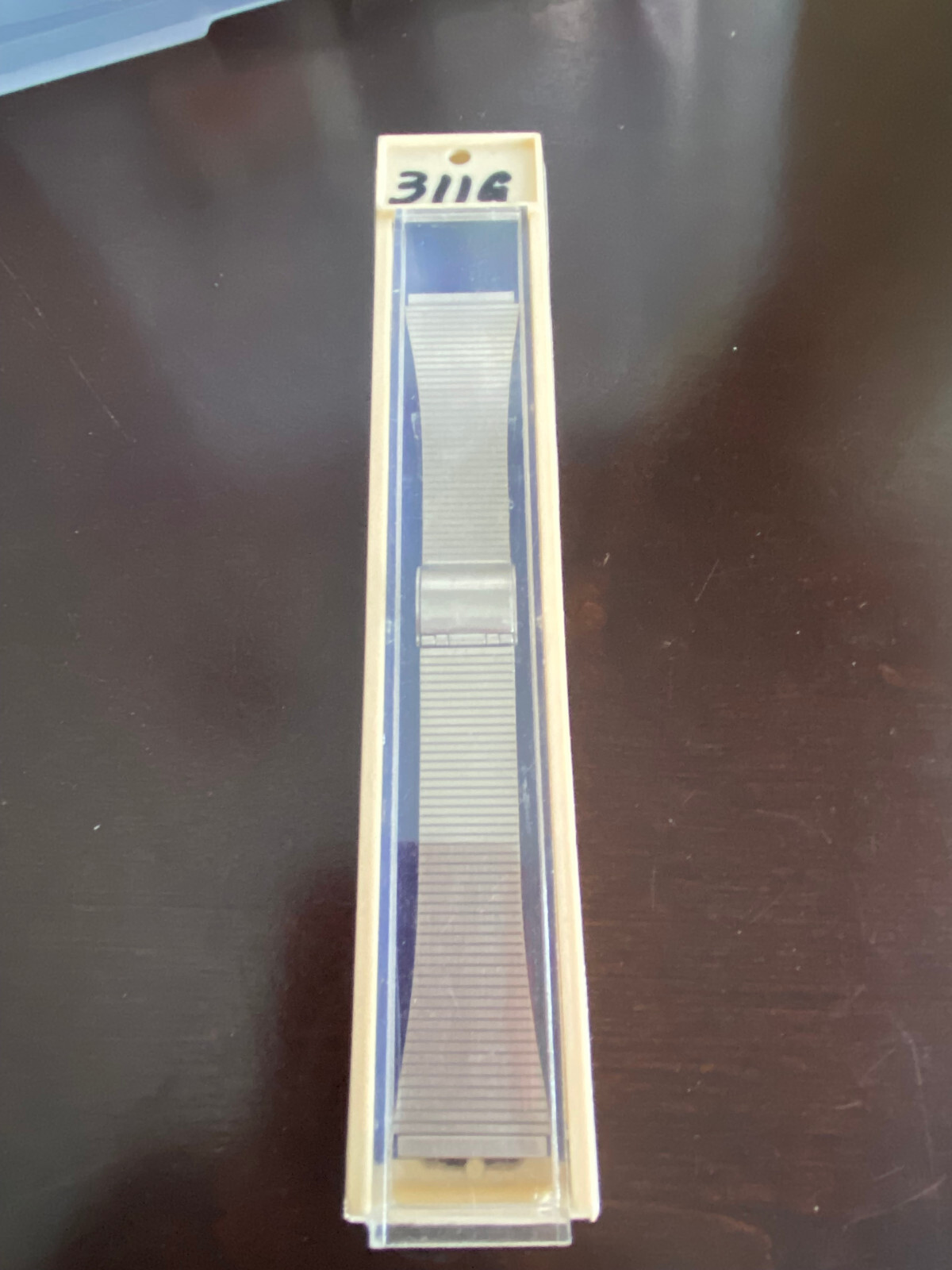 VINTAGE N.O.S 20MM STAINLESS STEEL WRIST WATCH BAND ONLY , ADJUSTABLE, LCD STYLE