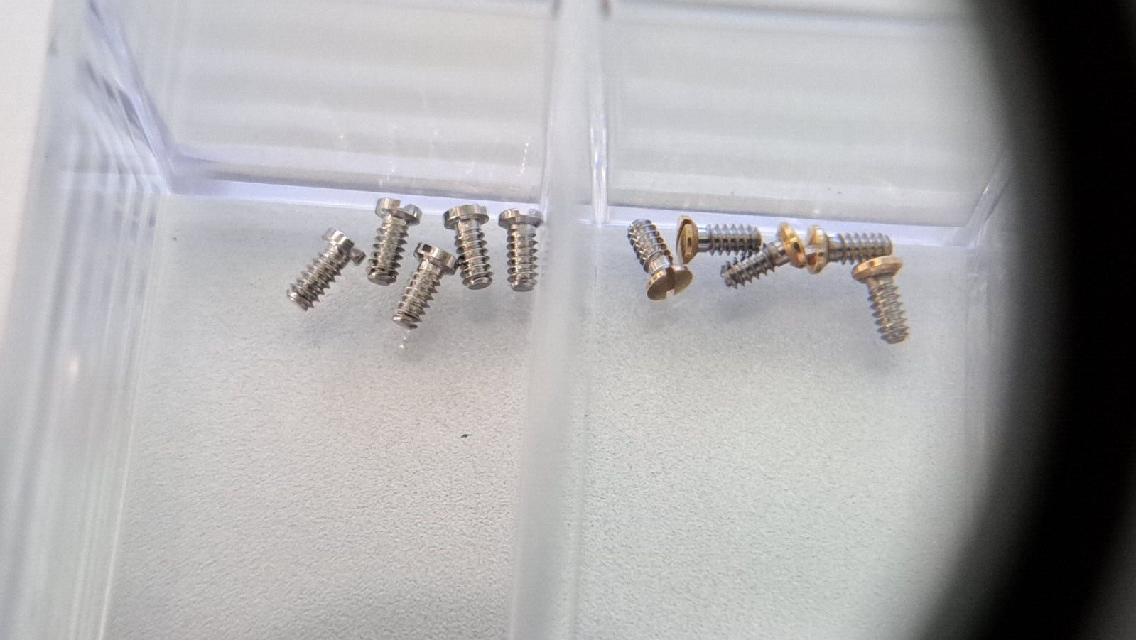 Unbranded miscellaneous watch case back screws. 1 box per order various sizes