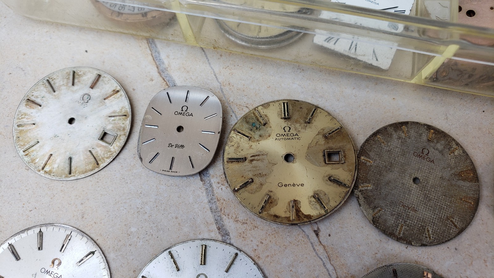 Huge Lot Of Omega Watch Movements & Dials & Parts