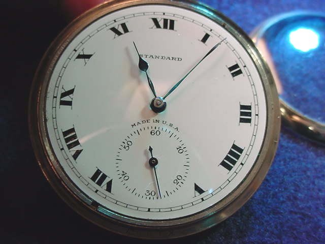 NEW YORK STANDARD 12 SIZE OPEN FACE GOLD FILLED WATCH–GREAT CASE!! #2411
