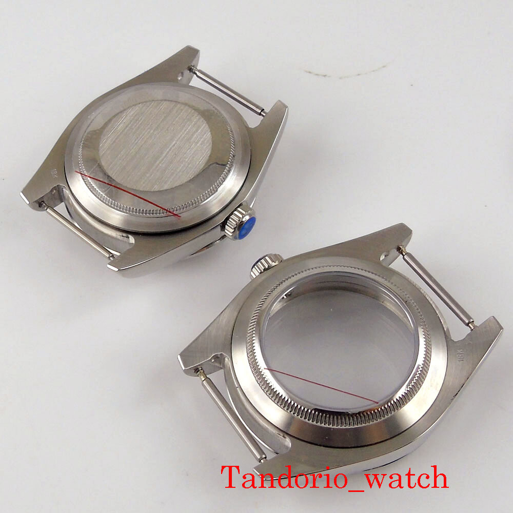 39mm Watch Polished Case Sapphire/Mineral Arched Glass Fit NH34 NH35 NH35A NH36A