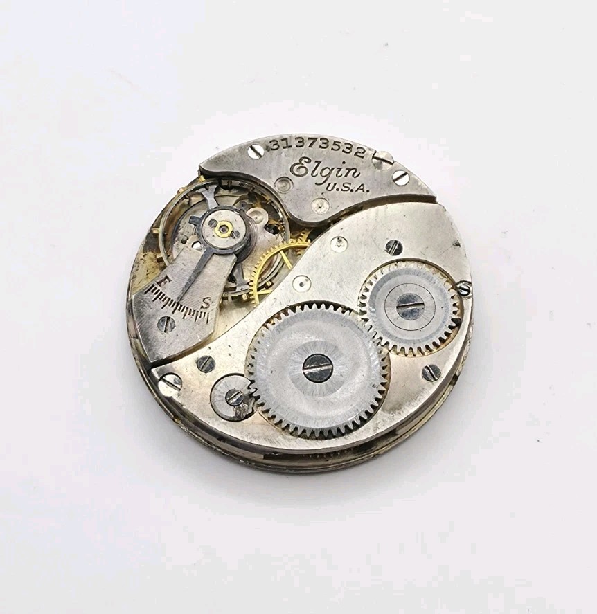 1928 Elgin Model 1 Grade 430 7J 6/0s Mechanical Watch Movement For Repair