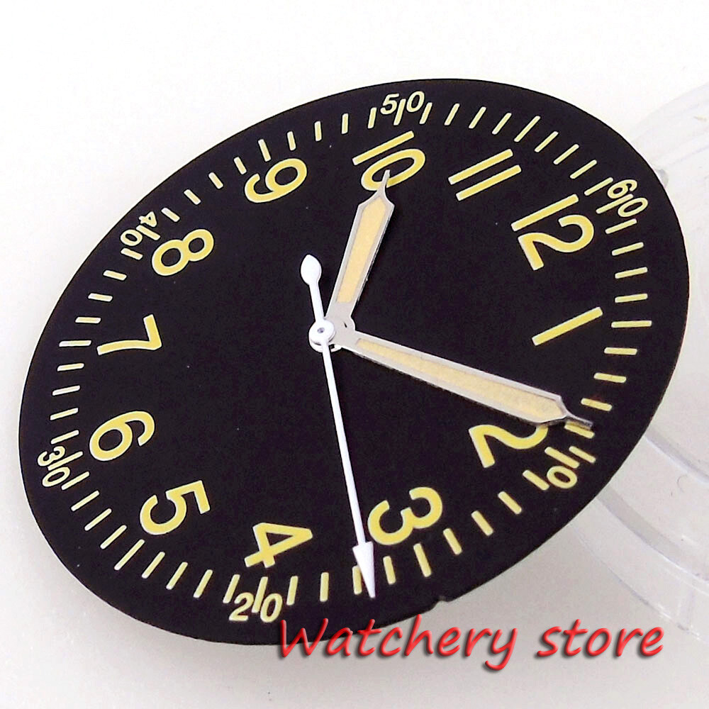 33.5mm Watch Dial Hand Luminous Pilot Style Fit NH35 NH36 MIYOTA 8215 ETA2824