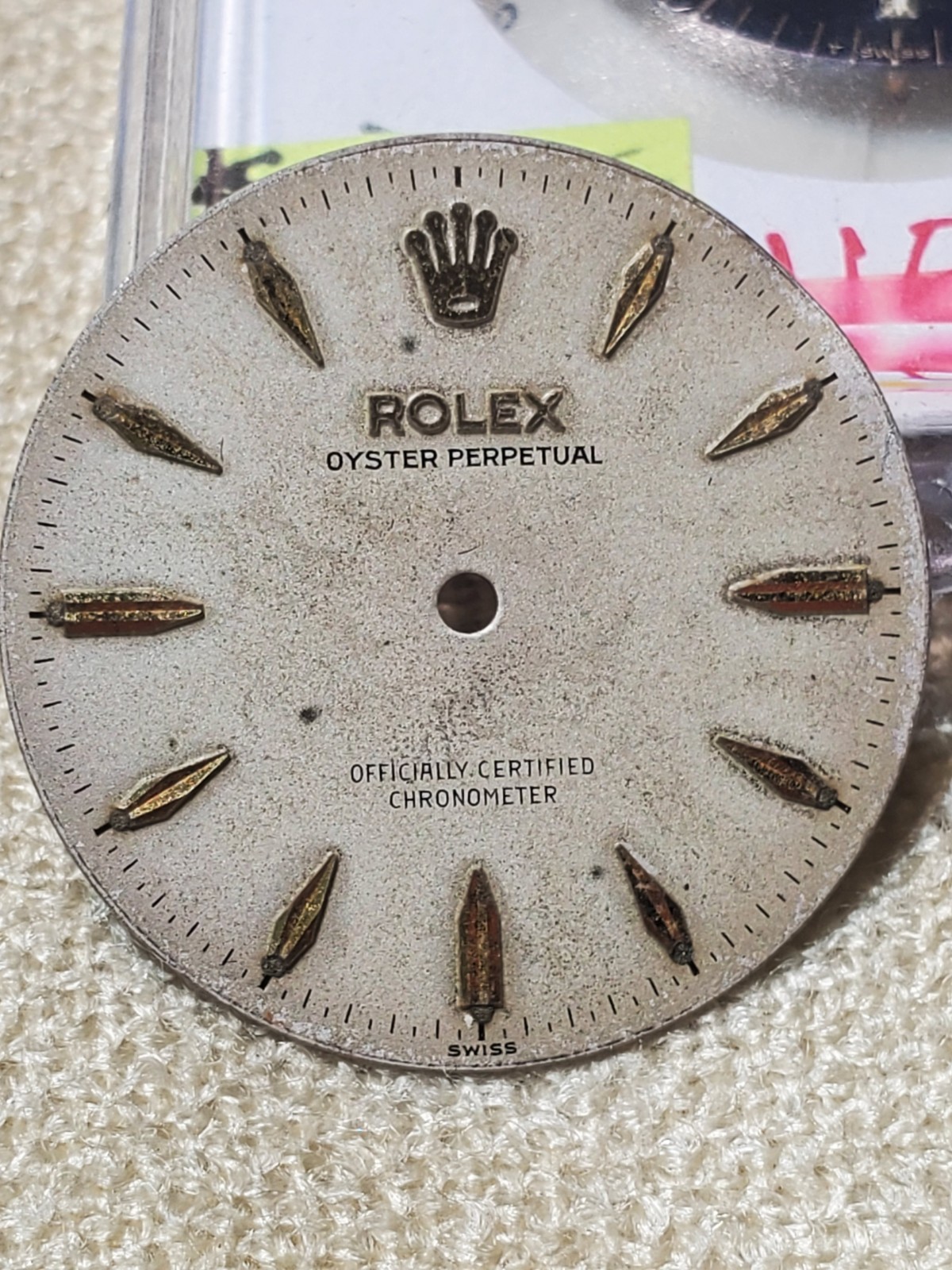 Rare 50s Rolex Oyster Perpetual OCC Gold Dagger Dial Part for all 65XX Models