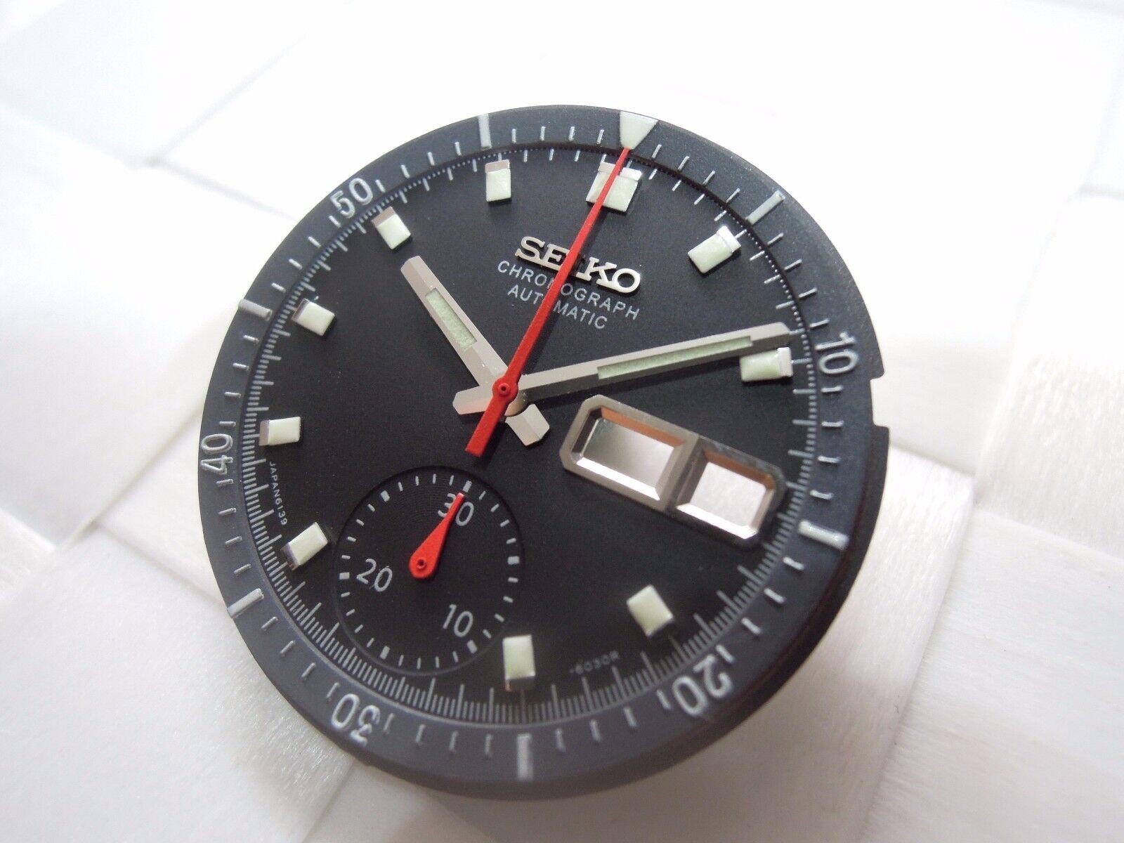 NEW BLACK DIAL,HANDS,ROTATING BEZEL PEPSI POGUE CHRONOGRAPH 6139-6002/6000/6009