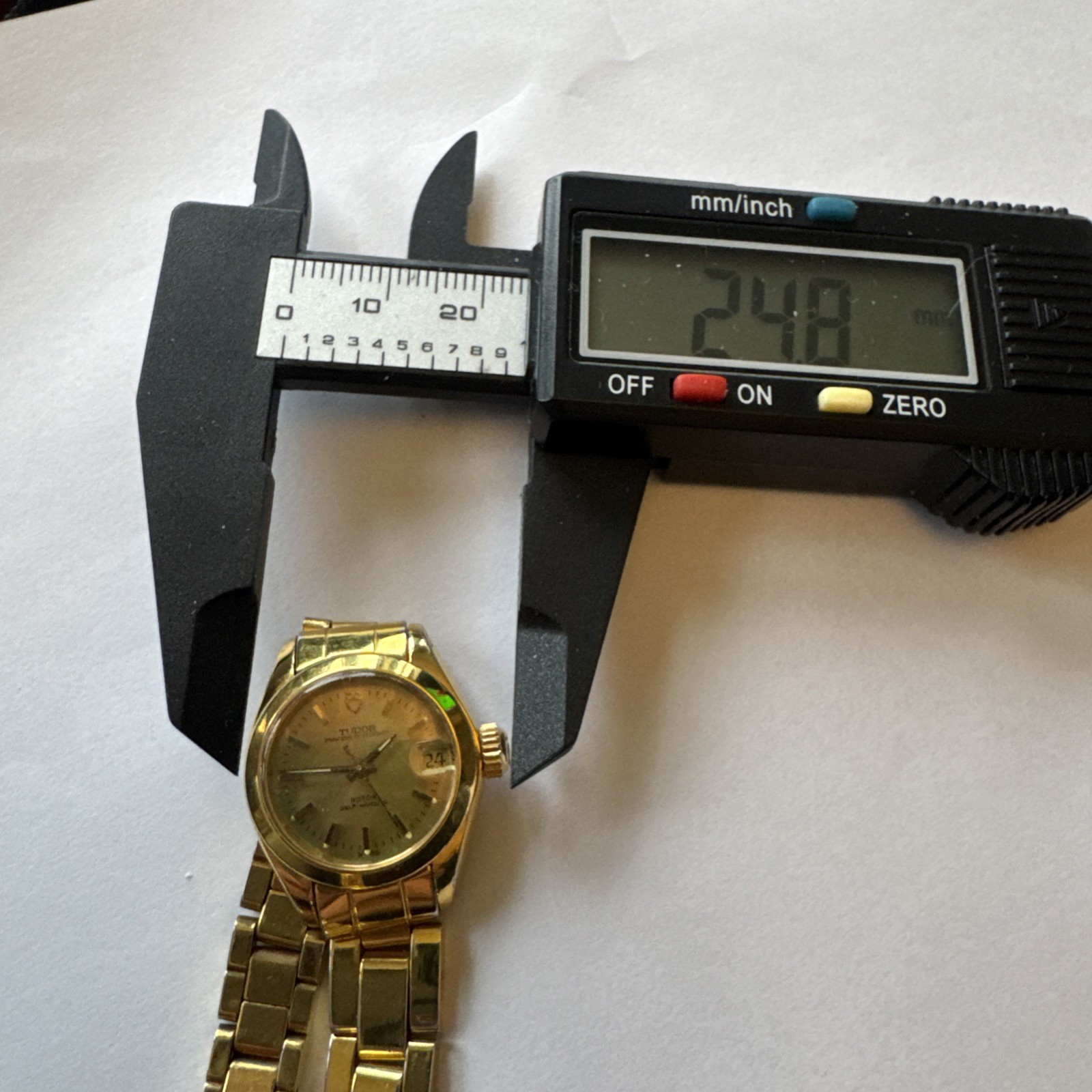 Tudor ladies watch with Rolex bracelet and case back and crown