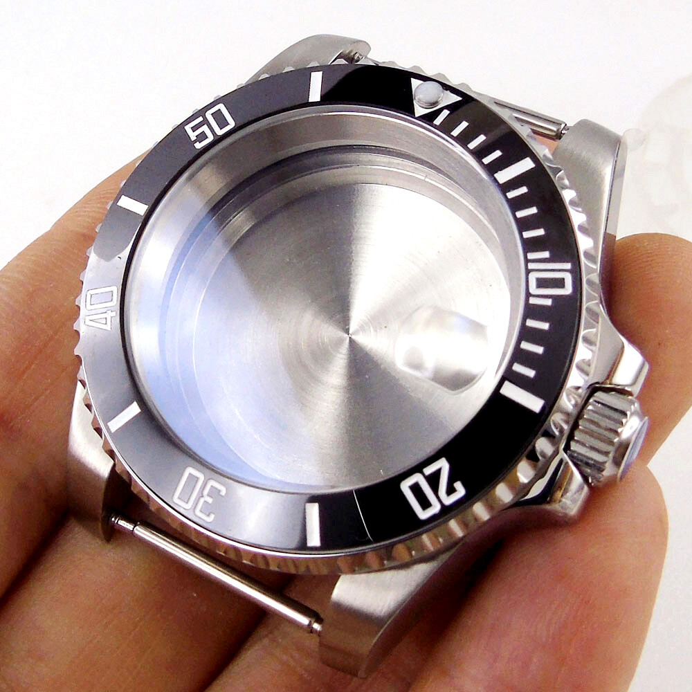 20ATM 40MM Watch Case Black Ceramic Bezel AR Sapphire Glass Fit NH34A NH35 2824