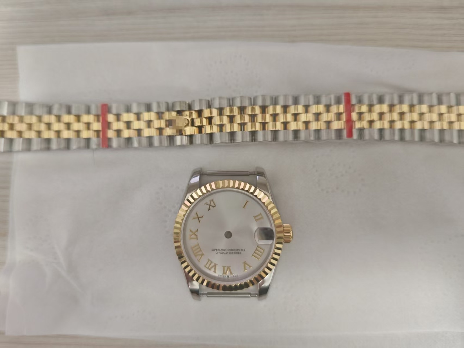 DIY SET for 2824 31MM Watch case + dial + hands + watch strap sapphire
