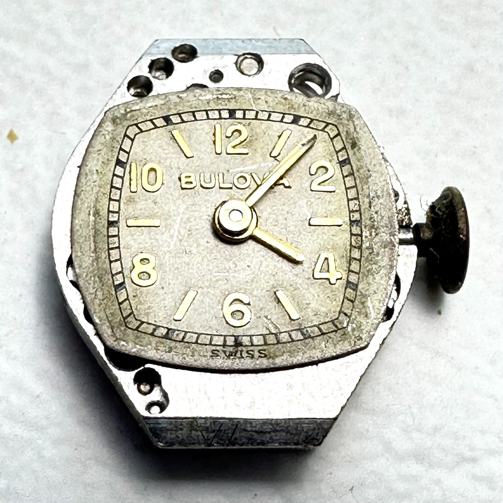 Bulova 6AM Ladies 17 Jewel Mechanical Watch Movement FOR PARTS 20-231