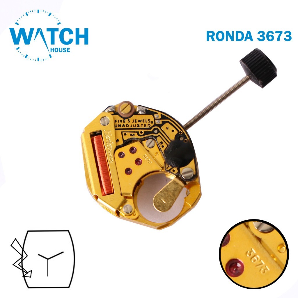Ronda Harely 3673 Swiss Made Watch Movement, 3 Hands , watchmakers, -NOS-