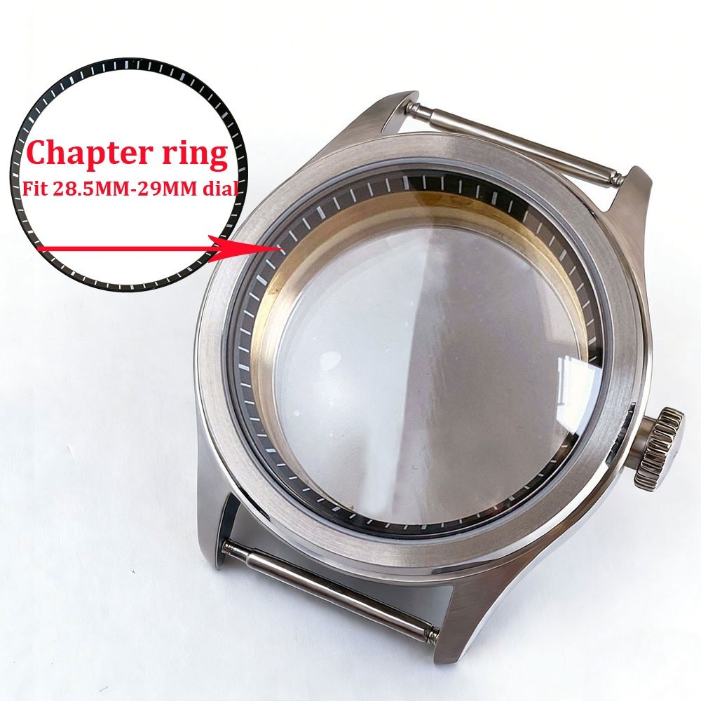 Fit 28.5mm-29mm Dial Tandorio Retro 38mm Sapphire Watch Case For NH35 ETA2824