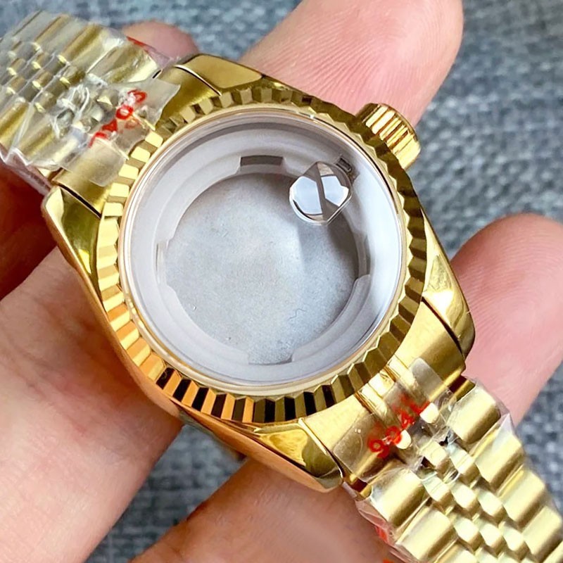 31mm Jubilee Watch Case Fit NH05A Auto Movement Fluted Bezel Sapphire Glass