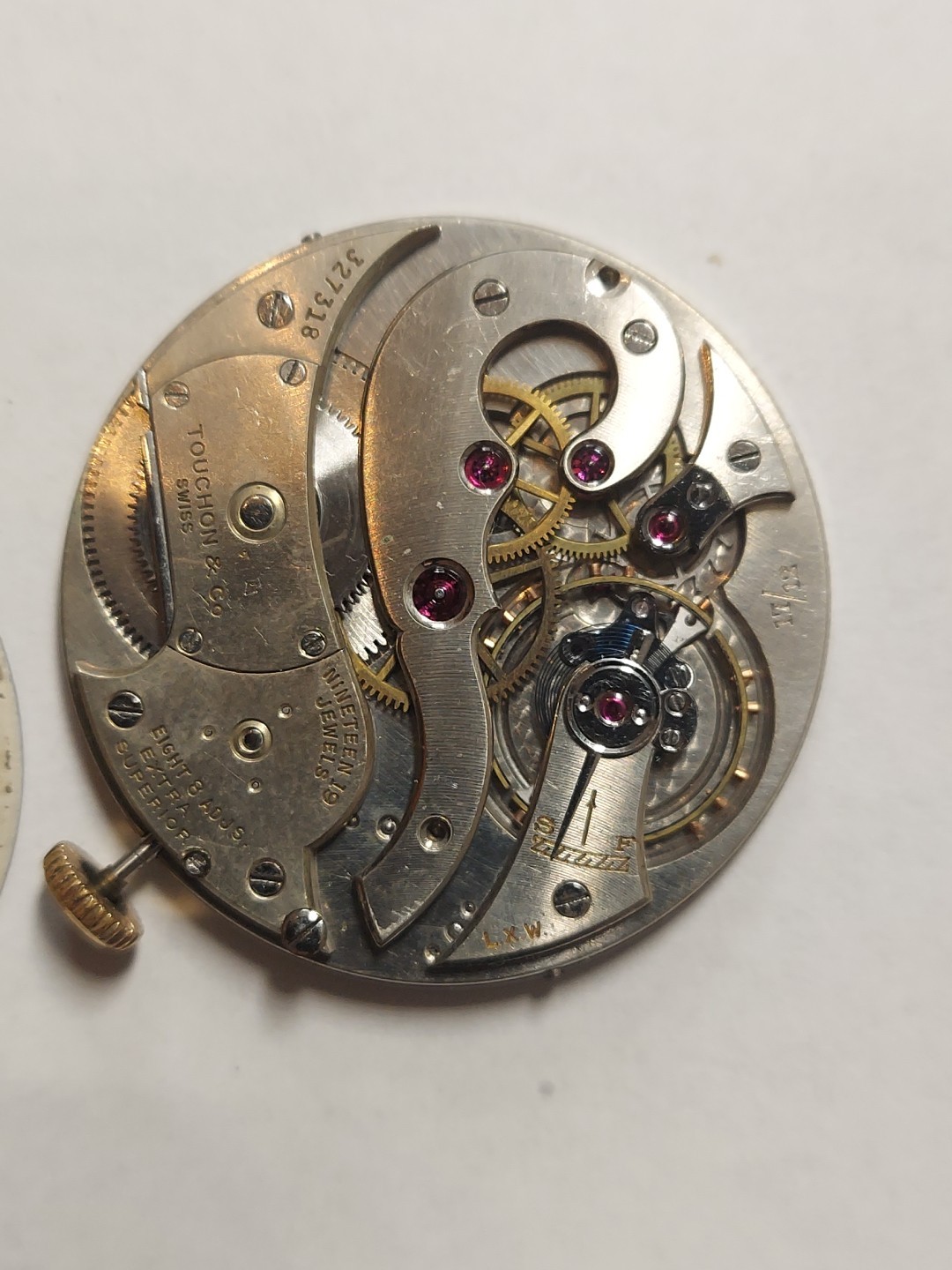 Touchon Collectible P.W.Movement Extra SUPERIOR 19 Jewels 8 Adjusted Men’s