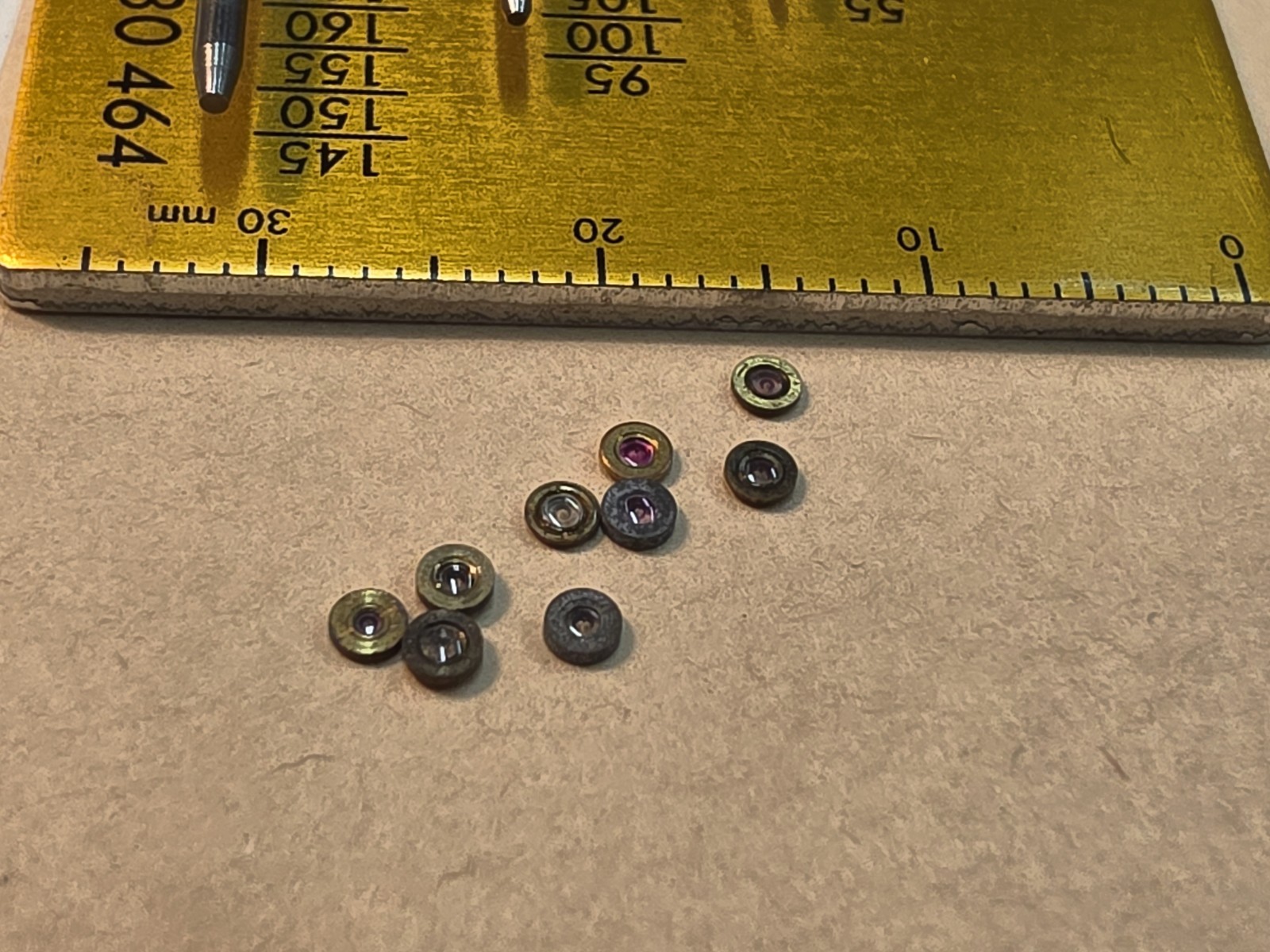 Lot Of 9 NOS Elgin 6s Pocket Watch Balance Hole Jewels-Diameters 2.10-2.13mm