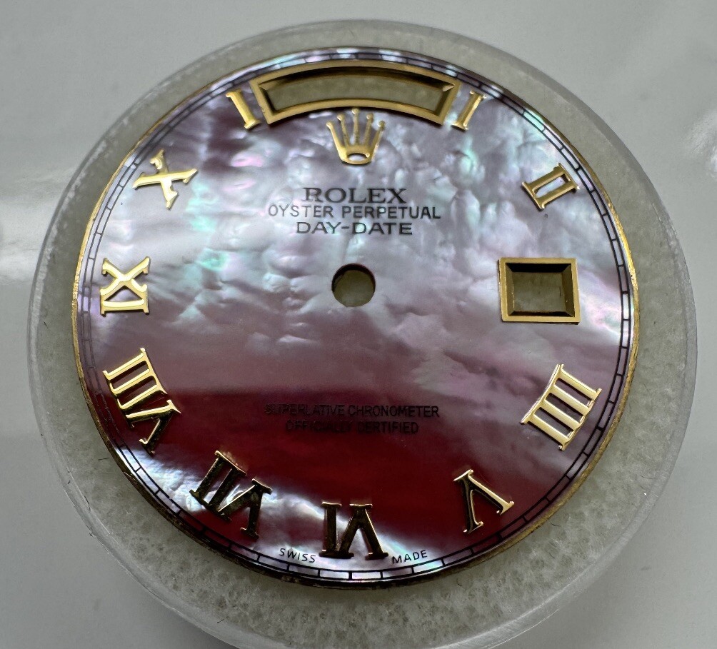 Rolex Quickset President Custom Pink MOP Gold Roman Dial For 18238 118238 118208