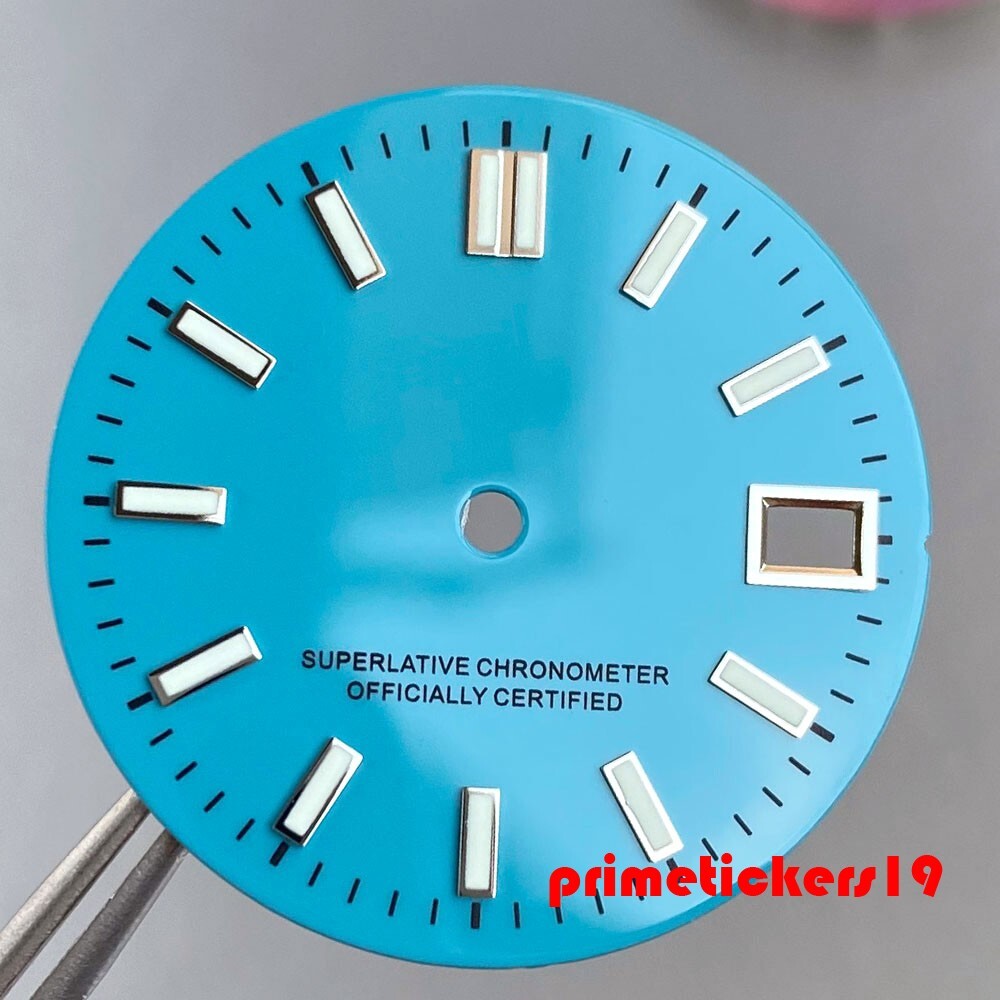 29mm NH35 Automatic Watch Dial+Hands Set Multicolor Face Date Luminous Sterile