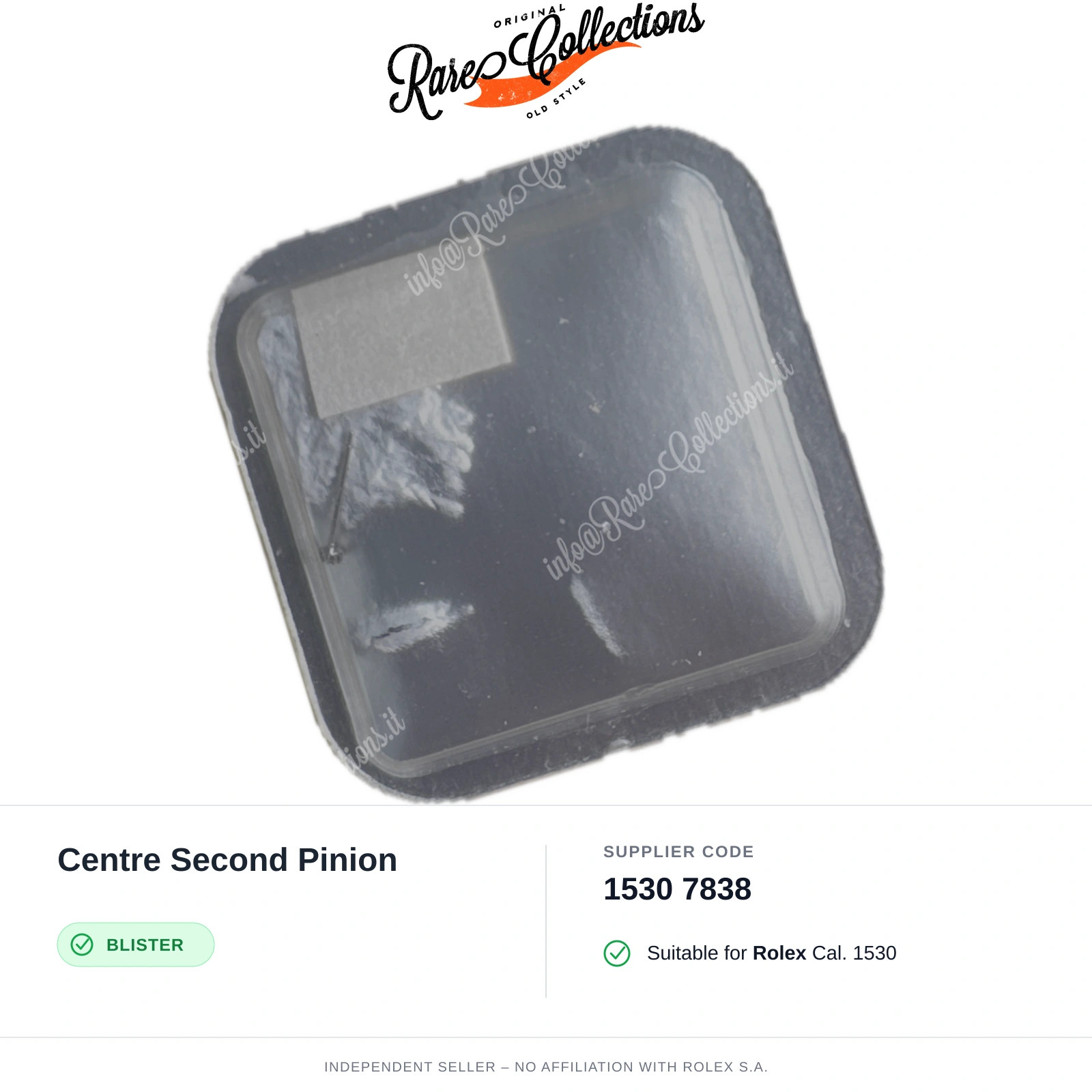 Centre Second Pinion for Rolex (cod. 1530 7838) — New Blister NOS NOS X1