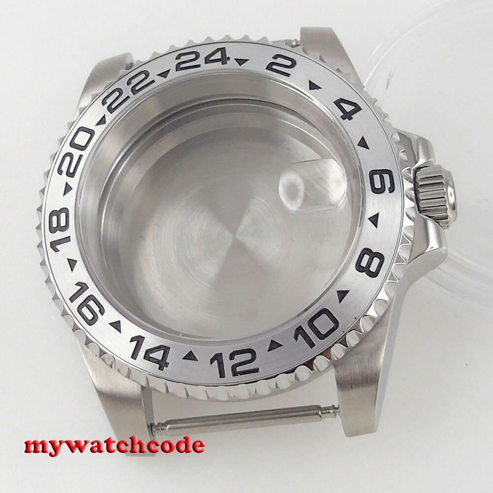 steel 40mm sapphire glass Watch Case fit Japan NH35 NH36 eta 2824 2824 8215 2813