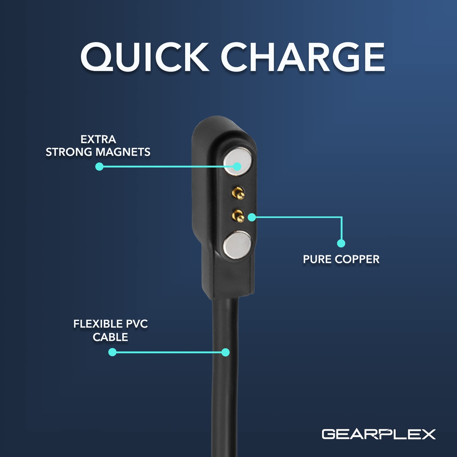 Magnetic Smart Watch Charging Cable Compatible Apple Samsung Fitness2.5mm Type c