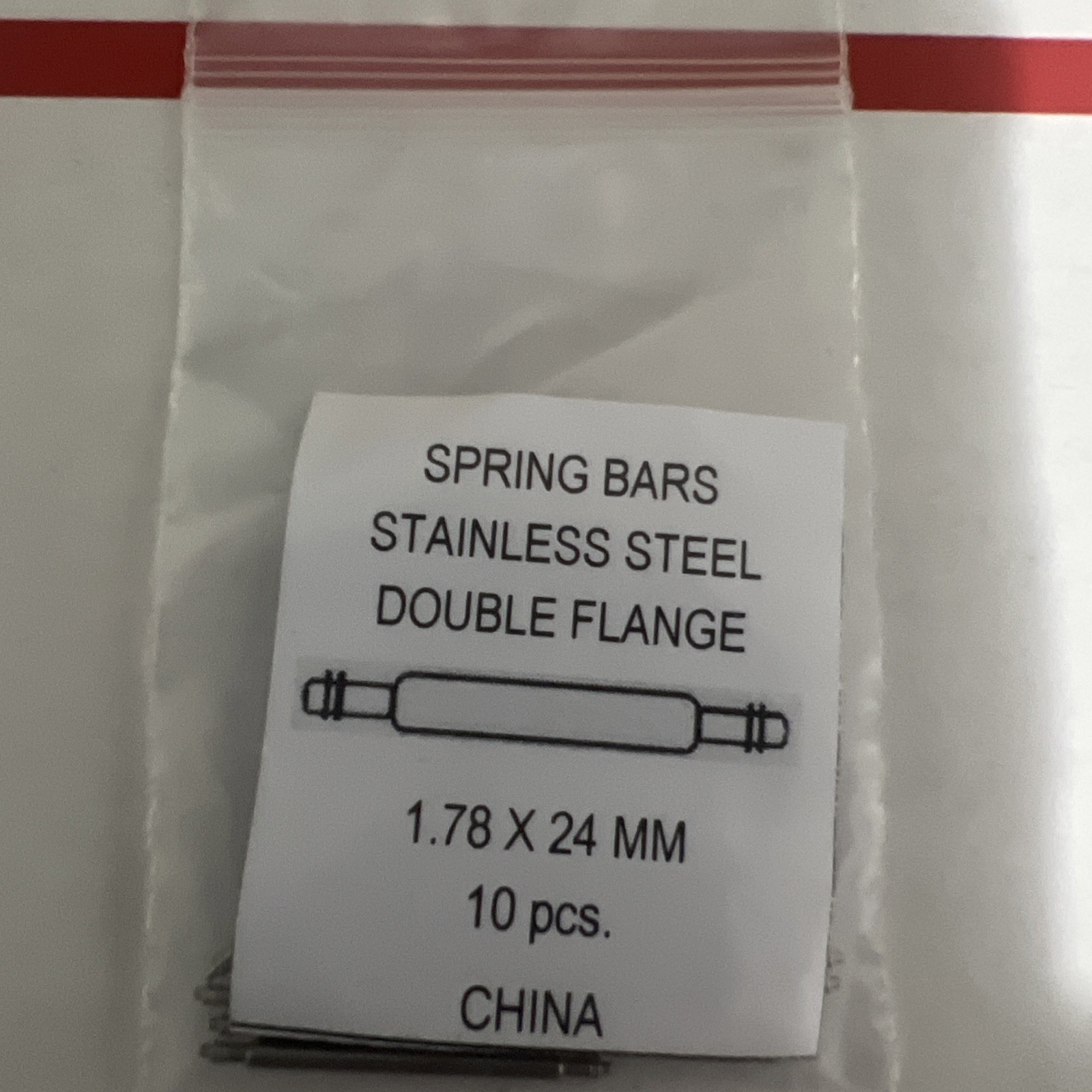 1 Pair Watch Band Spring Bars-Stainless Steel Double Flange 1.78-24mm-10 Pieces.