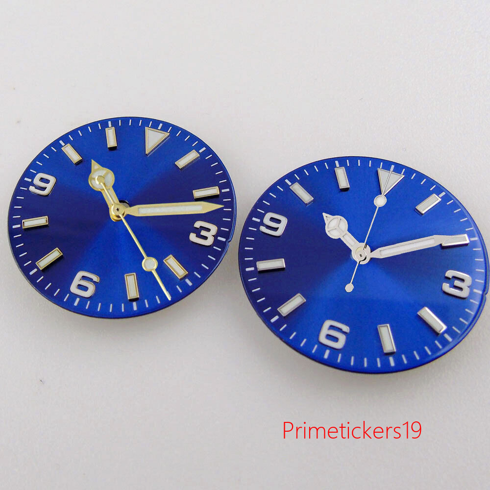 29mm Blue Watch Dial Hands Fit NH35 NH36 Miyota8215 DG2813 ETA2824 2836 Movement