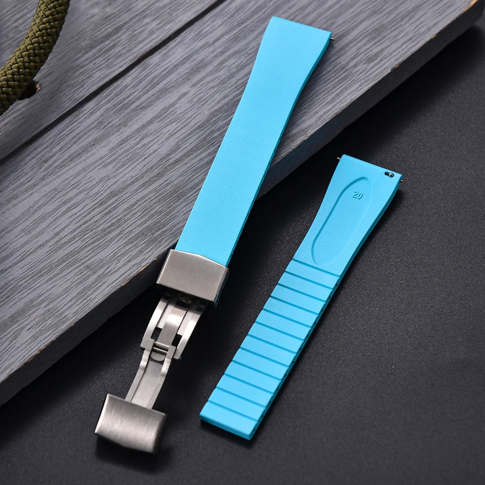 New CTS FKM Rubber Watch Strap 16mm 18mm 19mm 20mm 21mm 22mm FKM CTS Watchband Q