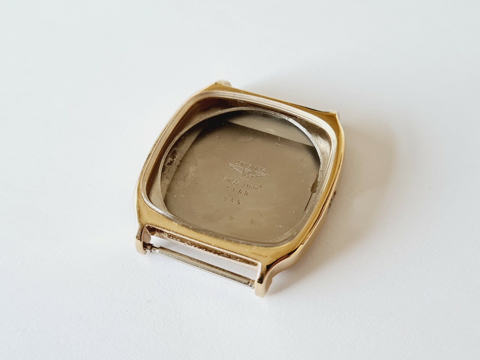 Longines Case Number 4168 645 Gold Plated Stainless Steel Back Glass Swiss Made
