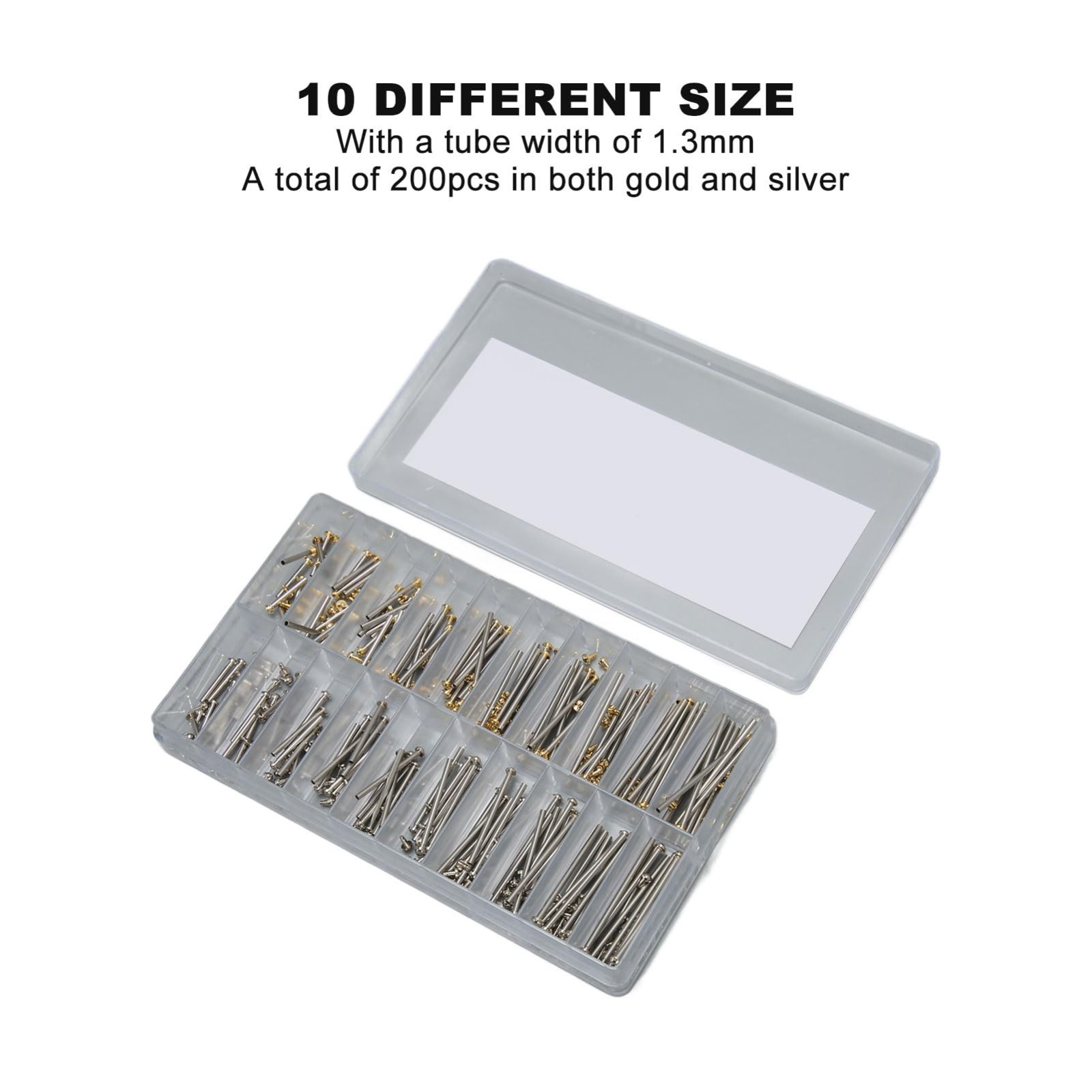 200pcs Watch Screw Tubes, Link Part Screws for Band & Buckle Repair, Lug Pins