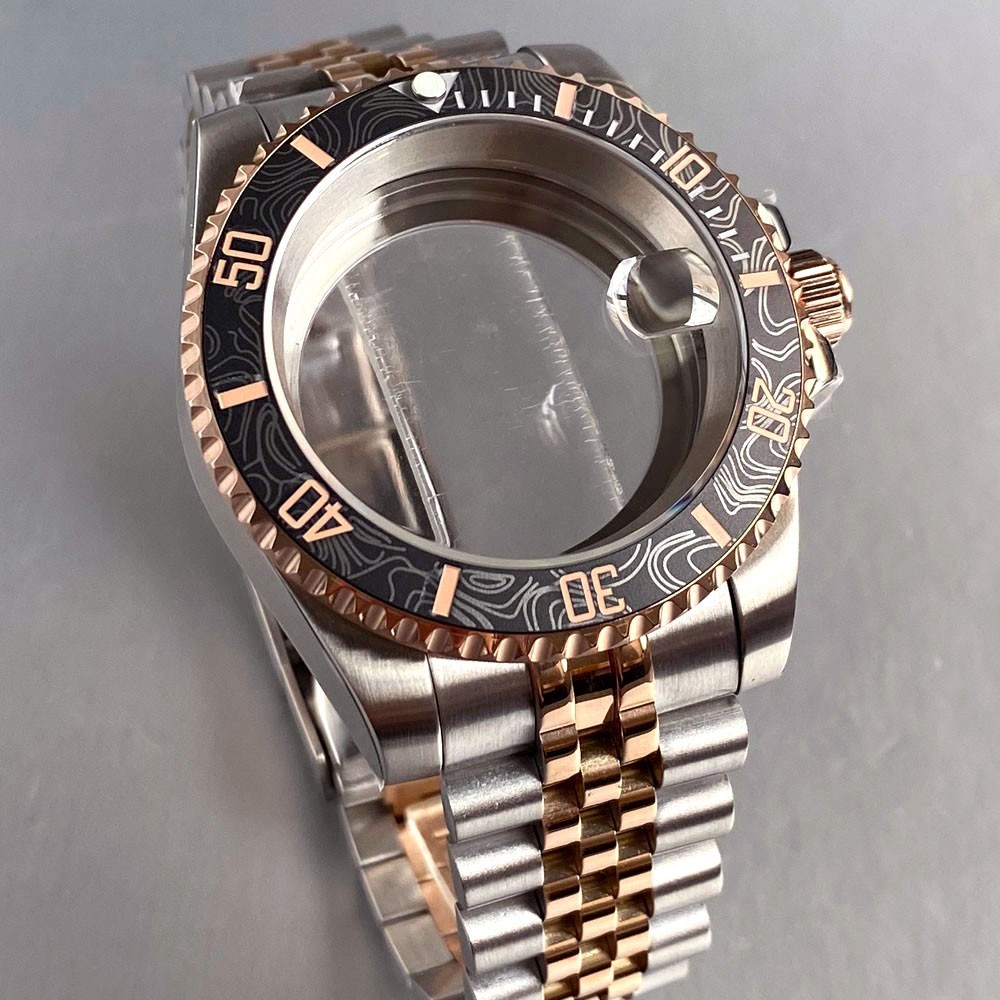 40mm Two Tone 20ATM Case Fit for NH35 ETA2824 Miyota8215 Watch Sapphire Crystal