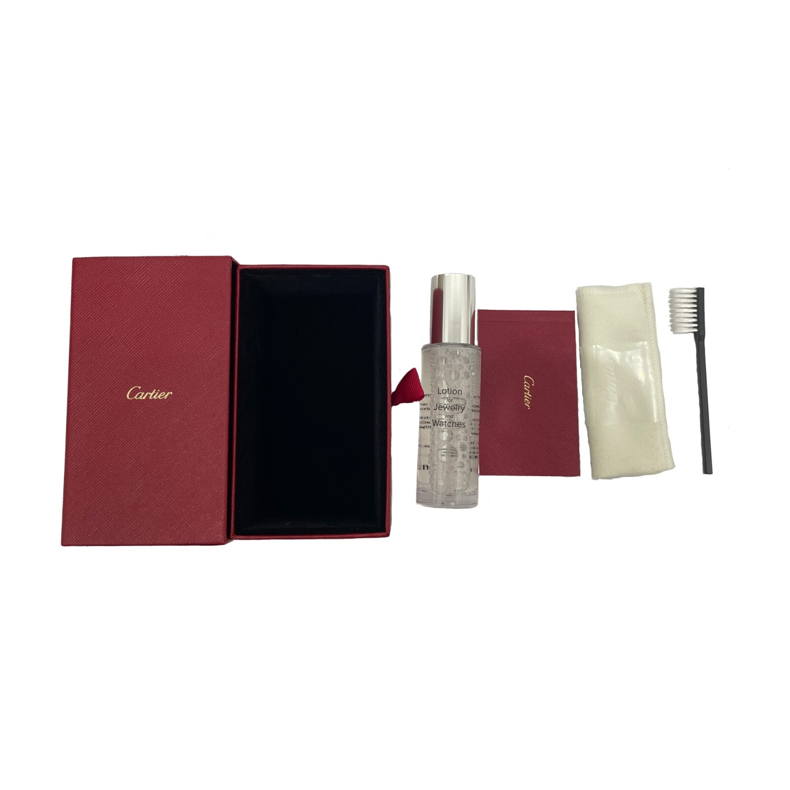 Cartier Original Box & Booklet Lotion for Jewelry Watches Polishing Cloth