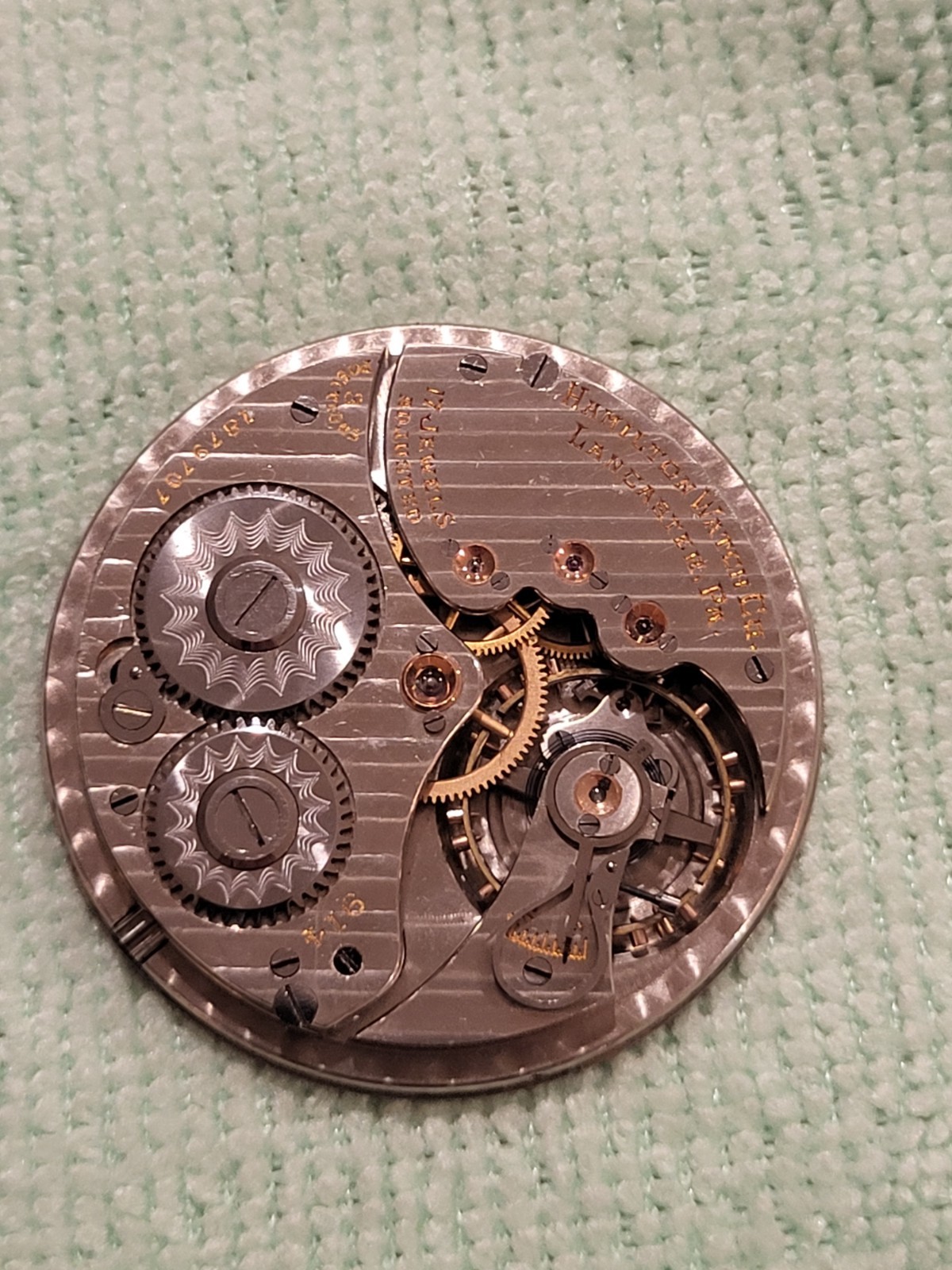 Antique 1923 Hamilton 17J Pocket Watch Movement Grade 910 914