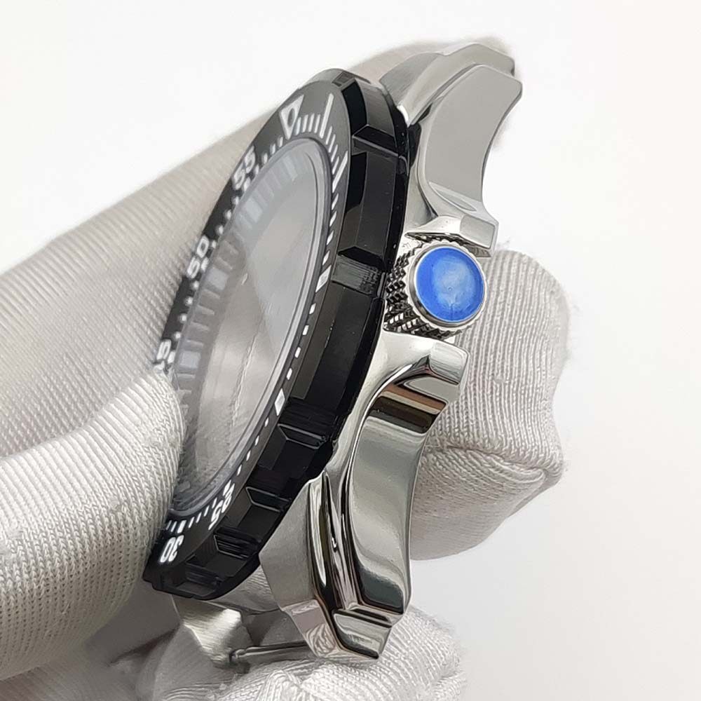 44mm Steel Watch Case Modify turtle Mod Sapphire Rotating For Seiko NH35A NH36